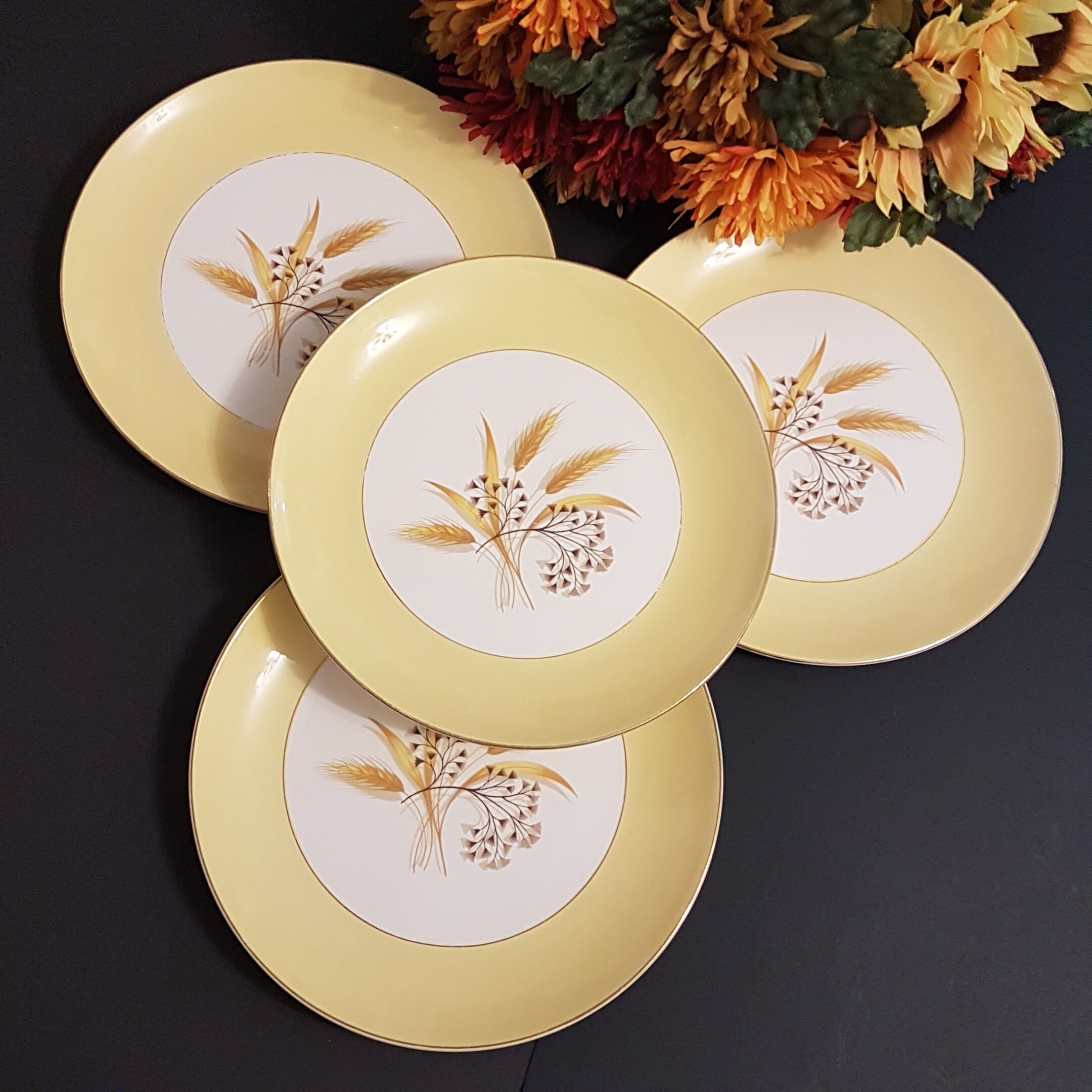 AUTUMN GOLD Vintage Dinner Plates Sets of 2 Century Service Corp