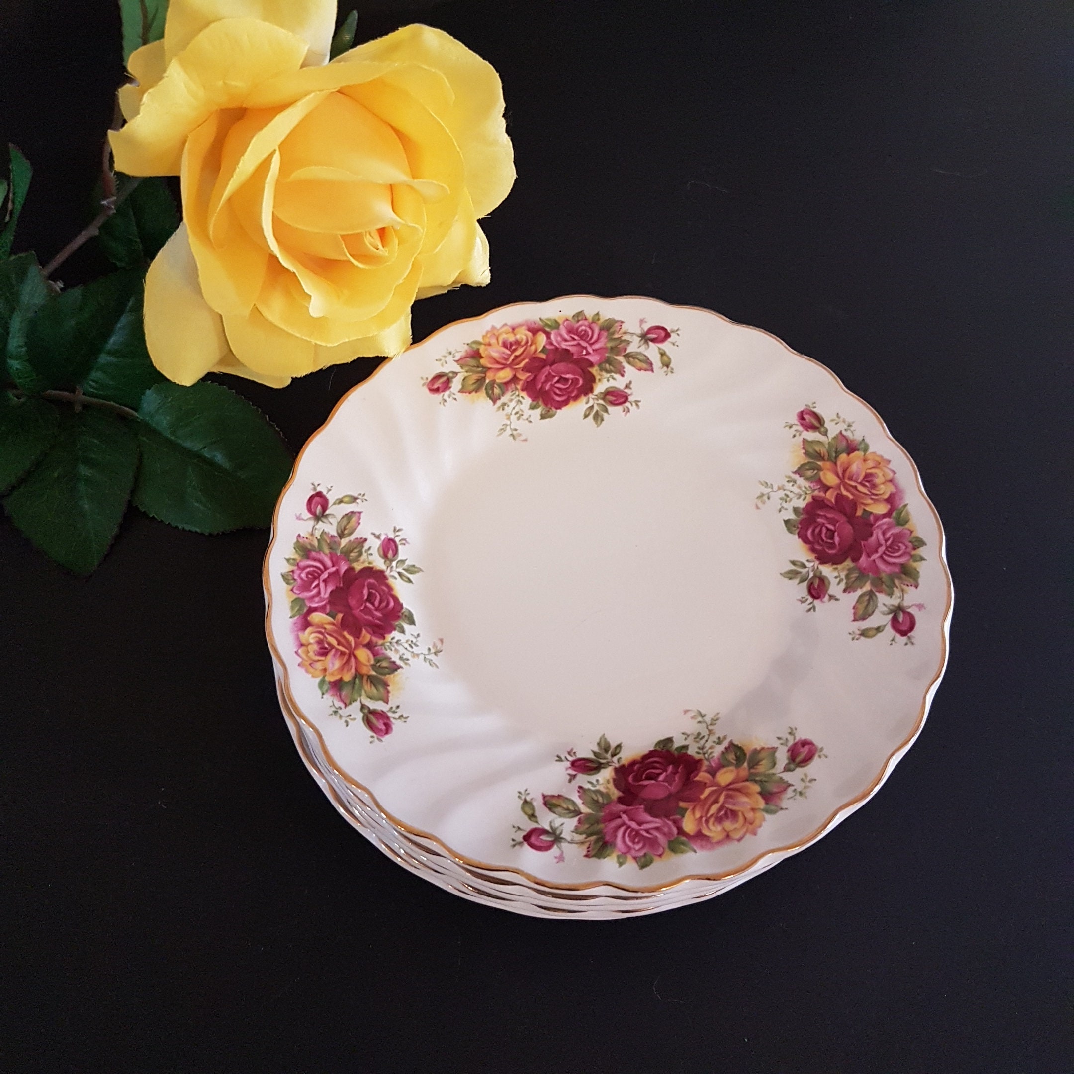 Myott ROSE GARDEN Dessert Plates Set of 4 Vintage Ironstone Etsy