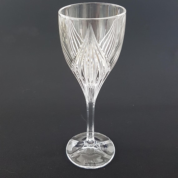 Gorham Crystal Primrose Wine Goblets Set of 4 - Wedding Home Bar Vintage Glassware Gift