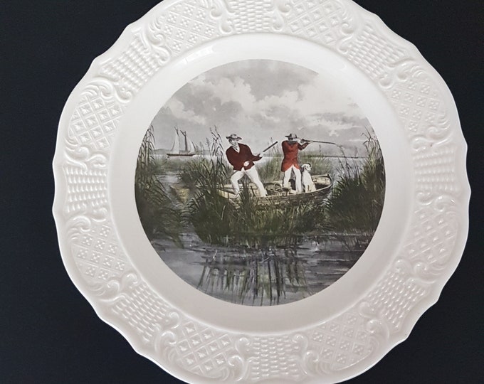 Currier and Ives Reproductions, American Series, Rail Shooting, Delano Studios, Decorative Wall Plates
