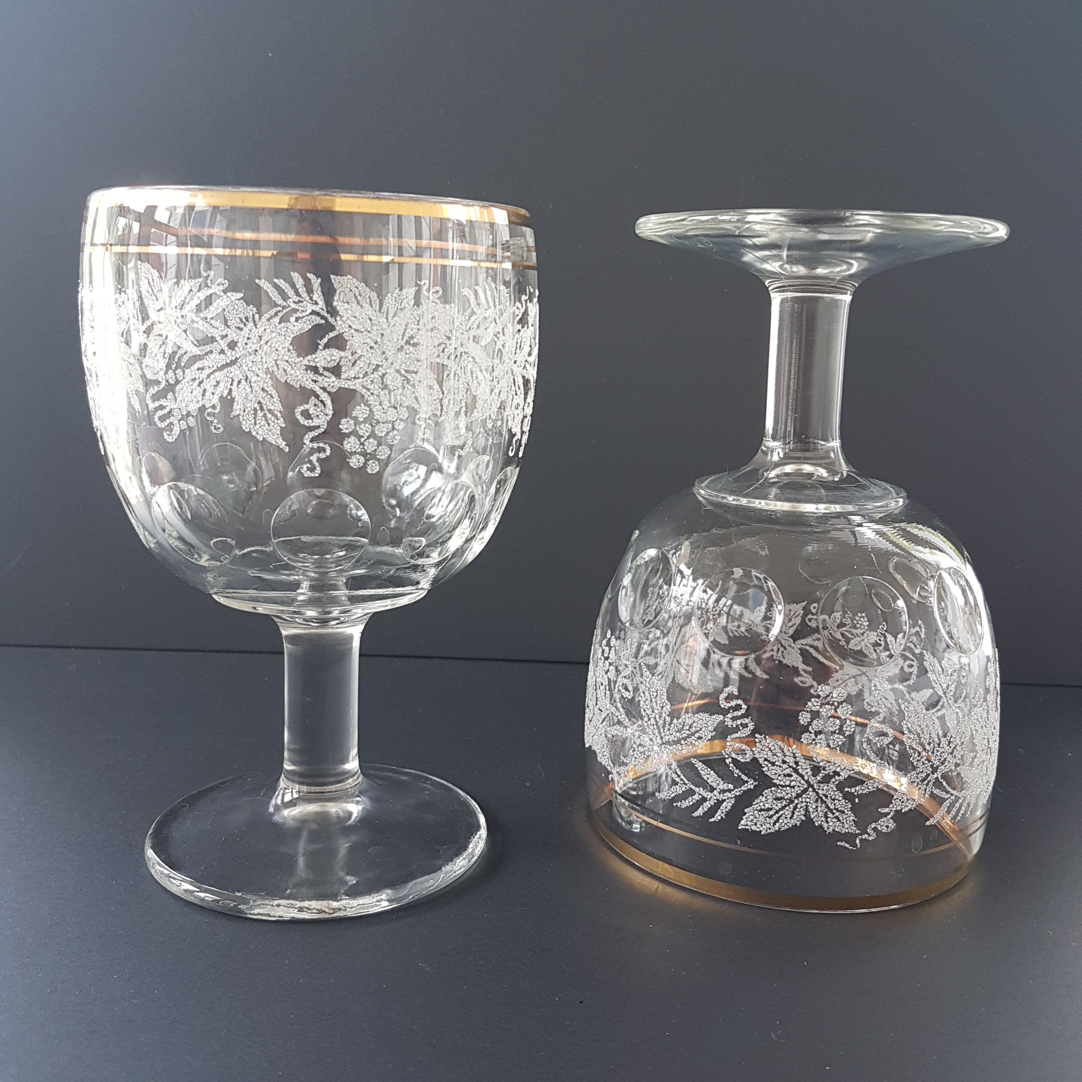 Pair of 16oz Bartlett Collins Glass Goblets, Pint Beer Glass with