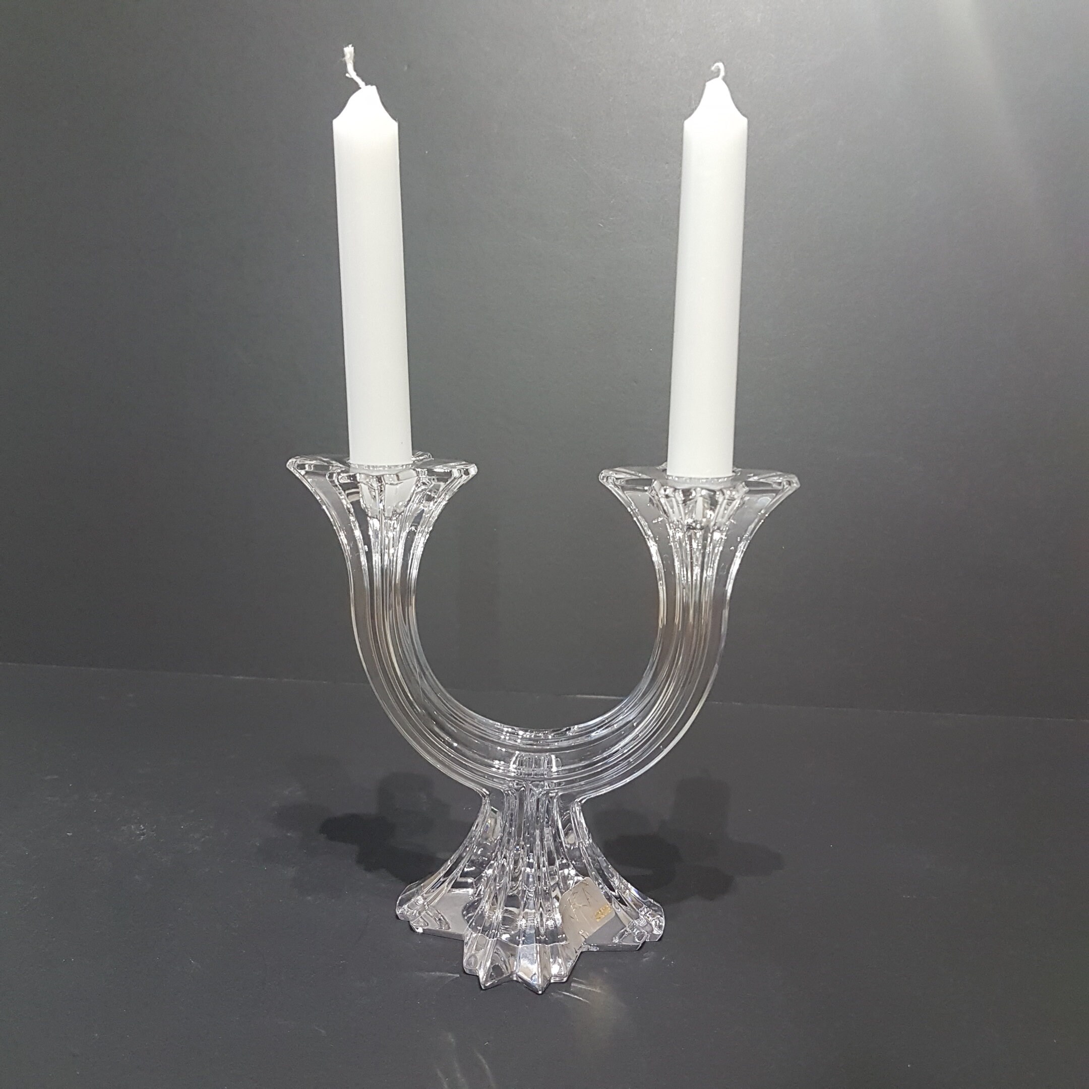 Vintage Mikasa Crystal Double Candlestick Holder 2 Arms Vintage Lead Crystal Home Decor Wedding Gift For Her