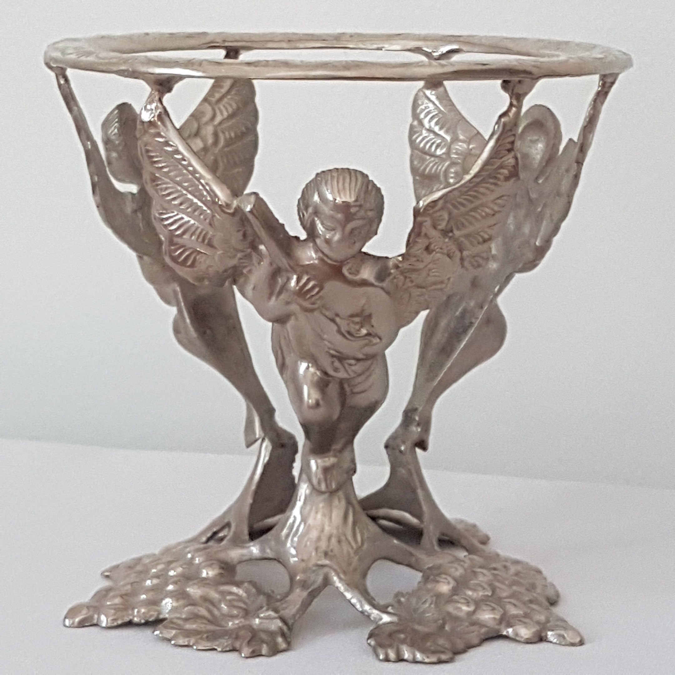 Vintage Brass Cherub Stand, Vintage Angel Candle Holder, Holiday Decor