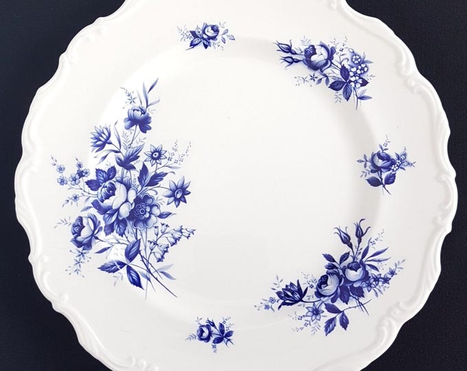 Royal Albert Connoisseur Flow Blue Dinner Plate Vintage English Bone China Made in England
