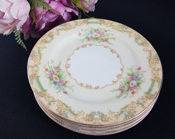 Noritake GRAMATAN Bread & Butter Plates, 6.25 inch, Set of 4, Noritake 587, Made in Japan