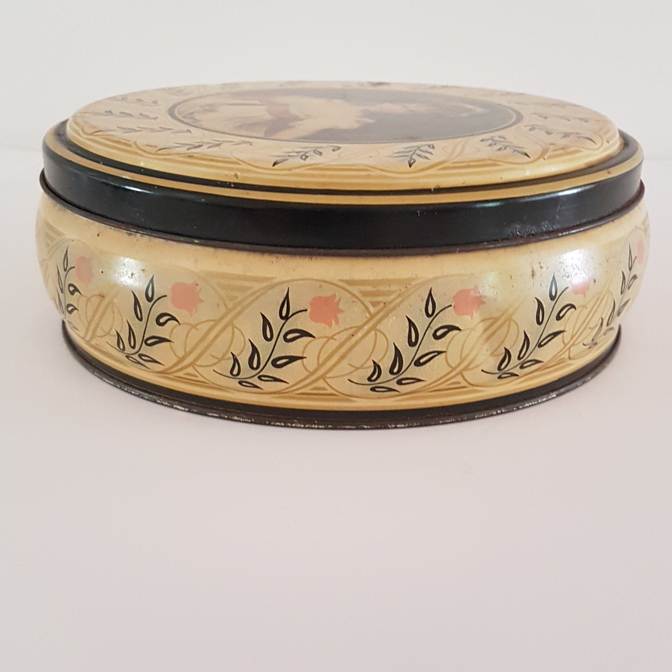 Vintage Peek Frean Cookie Tin, Round Biscuit Tin Box, By Appointment to