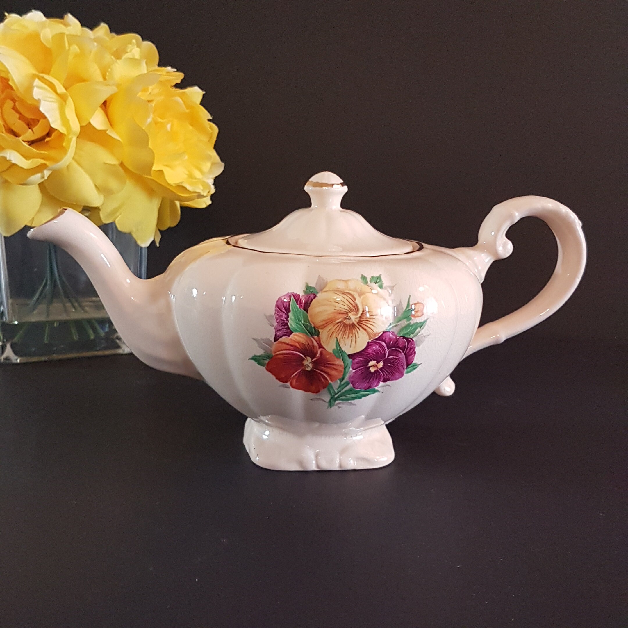 Vintage Arthur Wood Pansy Teapot Pattern 4127 Made in Etsy Canada