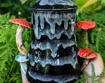 Handmade Mushroom Jar: Whimsical Kitchen Storage, 24oz