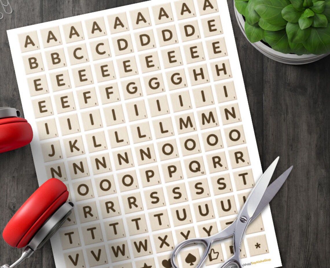 Printable Scrabble Letters | Vector and Image Files: Jpg, Ai, Pdf, Eps ...