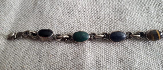 Agate + Silver Chain Bracelet - image 3