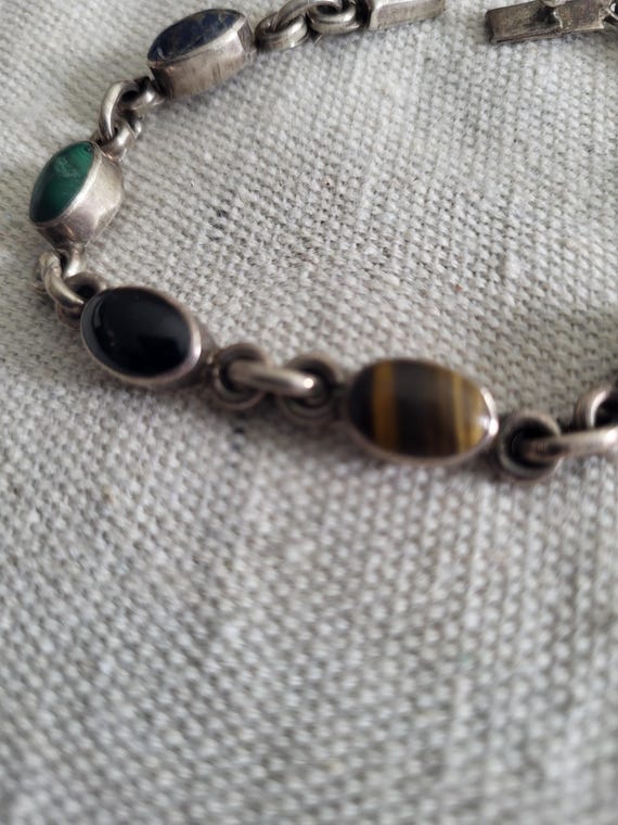 Agate + Silver Chain Bracelet - image 2