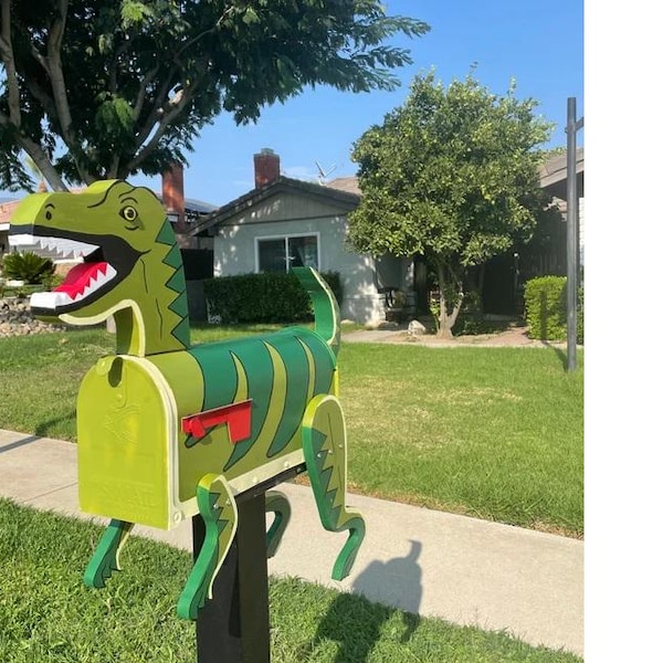 Dinosaur Mailbox Light Green