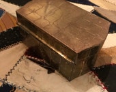 Mid-century brass box. Hinged box