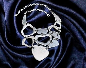 Unique Geometric Bohemian Silver Necklace