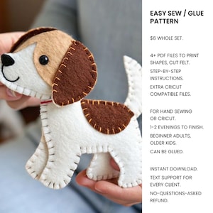 Filz-Beagle-Hund – Kleines Nähprojekt, Plüschtier-Schnittmuster