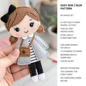 Patron de peluche pour petite fille élégante en manteau gris
