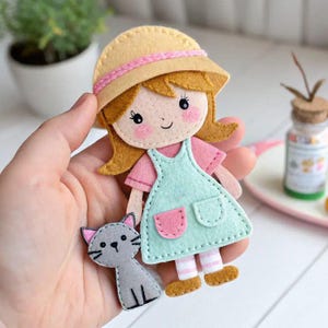 Gärtnerin Mädchen mit Katze - Cricut Schnitt Schnittmuster