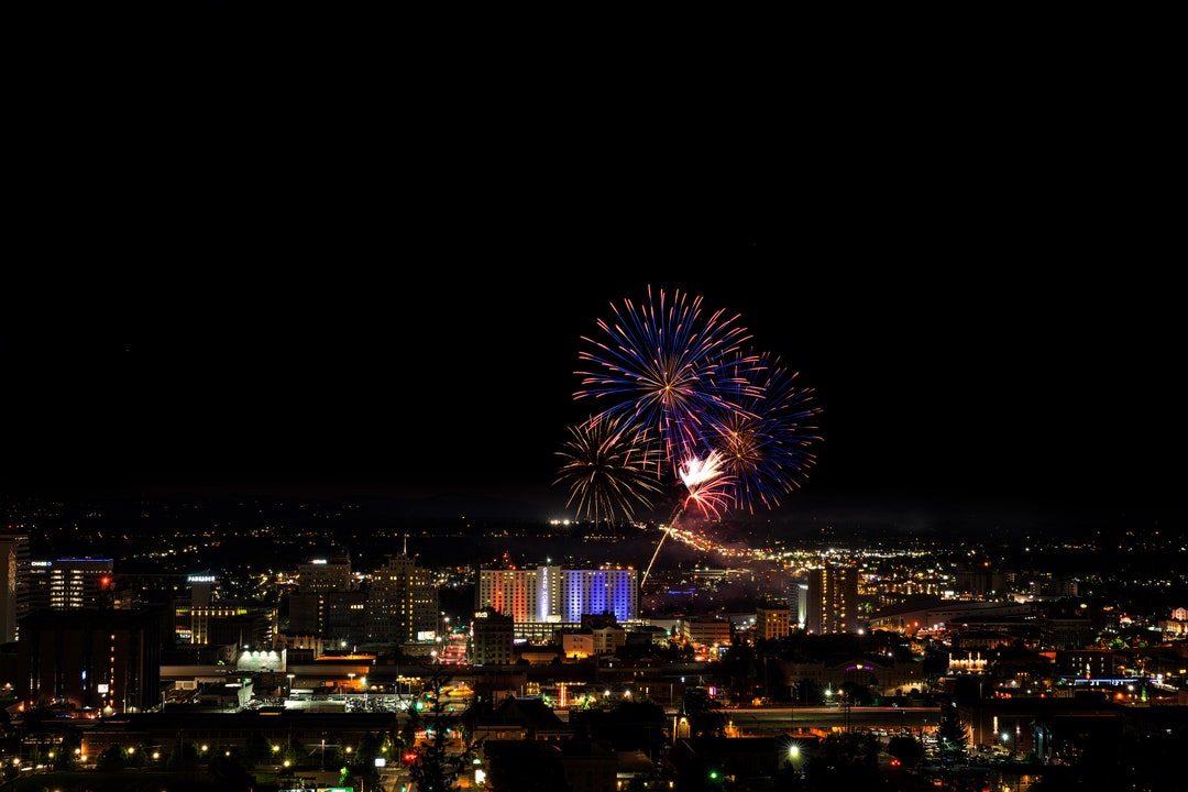 Spokane Fireworks cliff Drive Spokane downtown Spokane Etsy