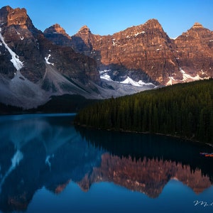 Matt Roberg Photography -Banff National Park  -Lake Moraine  Sunset -Mountain Reflections on Lake Moraine -Landscape Prints -Canada Prints