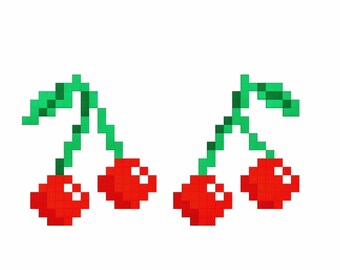 Cherries Knitting Pattern: Duplicate Stitch Colorwork Chart (PDF)