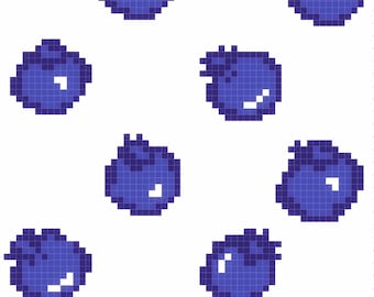Blueberry Knit Crochet Pattern: Fruit Chart for Hat, Socks, Sweater