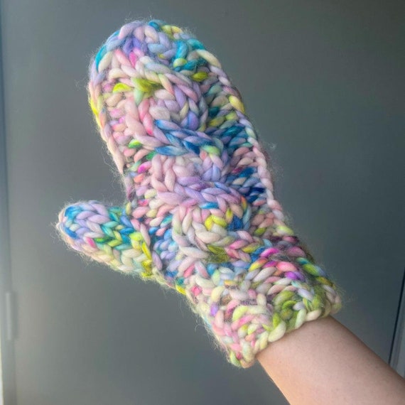 Super Bulky Knitting Pattern For Mittens In Chunky Wool Super
