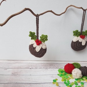 Christmas Pudding Tree Decoration crochet pattern Christmas decoration printable pdf US & UK terms image 2