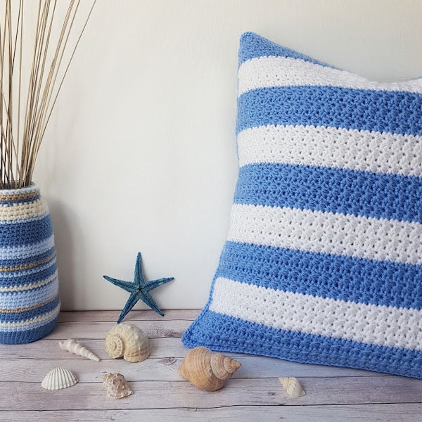 Nautical Star Cushion - crochet pattern - cushion - UK terms - PDF