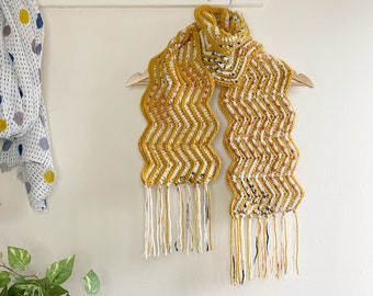 Ziggy Scarf - crochet pattern - no sew scarf - crochet scarf - scarf pattern - UK terms - PDF