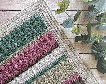 Aria Cobblestone Blanket - crochet pattern - baby blanket - crochet blanket - UK terms - PDF