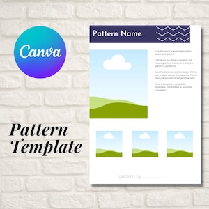 Modern Crochet Pattern Template - Crochet Knit Canva pattern template - PDF - digital file -