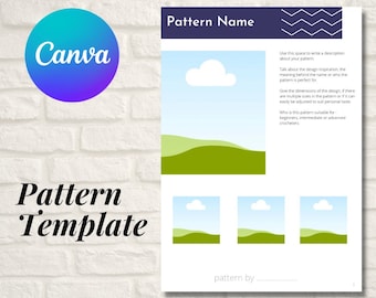 Modern Crochet Pattern Template - Crochet Knit Canva pattern template - PDF - digital file -