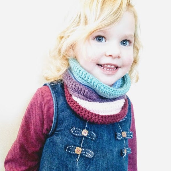 Crochet Willow Cowl - scarf - crochet pattern - printable PDF - US & UK crochet terms (toddler, child, teen and adult sizes)