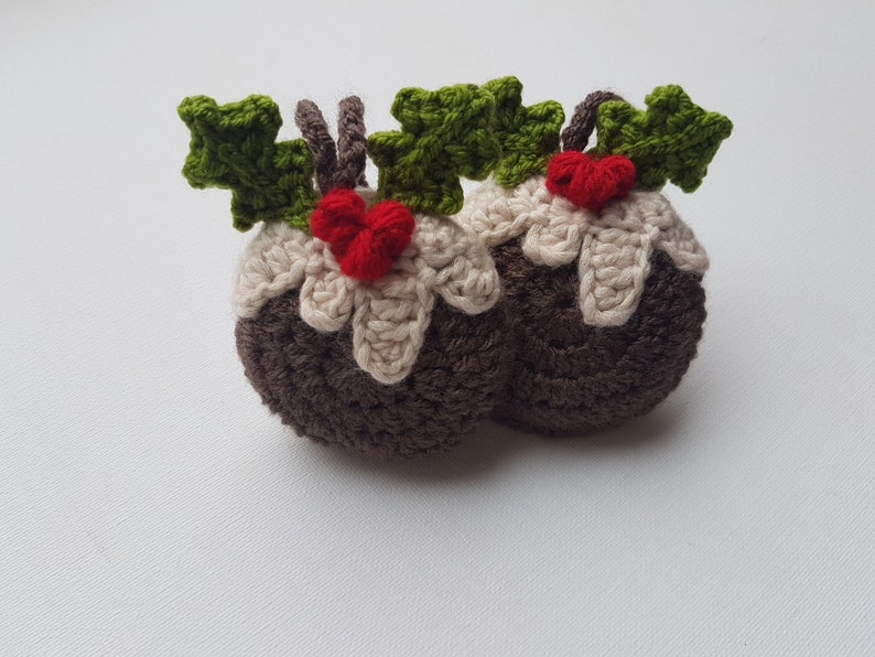 Christmas Pudding Tree Decoration crochet pattern Christmas decoration printable pdf US & UK terms image 4