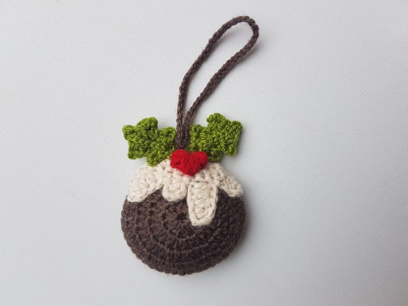 Christmas Pudding Tree Decoration crochet pattern Christmas decoration printable pdf US & UK terms image 3