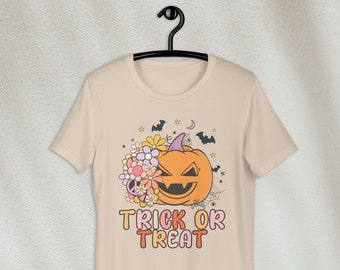 Trick Or Treat Halloween TShirt - Funny Halloween Pumpkin Shirt - Halloween Party Shirts - Spooky Pumpkin TShirt - Spooky Season Gifts