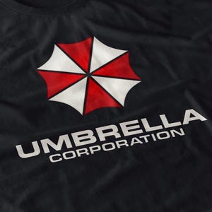 Umbrella Corporation Shirt – Umbrella Corp Parasol Logo Tee, Biohazard Shirt, SciFi Gamer Gift, Zombie Apocalypse Videogame Aesthetic