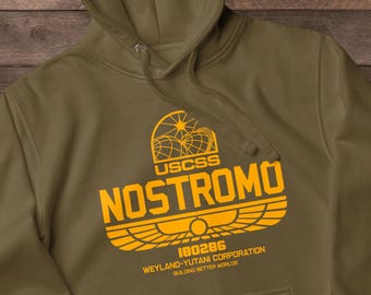 USCSS Nostromo Hoodie - Weyland Yutani Corp Retro Sci-Fi Movie Pullover