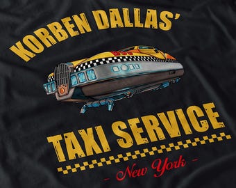 Korben Dallas Taxi Service Shirt - 90s SciFi Movie Fan Quirky Tee