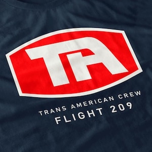 Airplane! Trans American Crew Flight 209 T-Shirt - Flying High! Funny Movie Shirt - Leslie Nielsen Funny Airplane! Aviation T-Shirt - Unisex