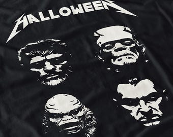 Halloween Horror Movie Villains Shirt - Metal Band Parody Tee