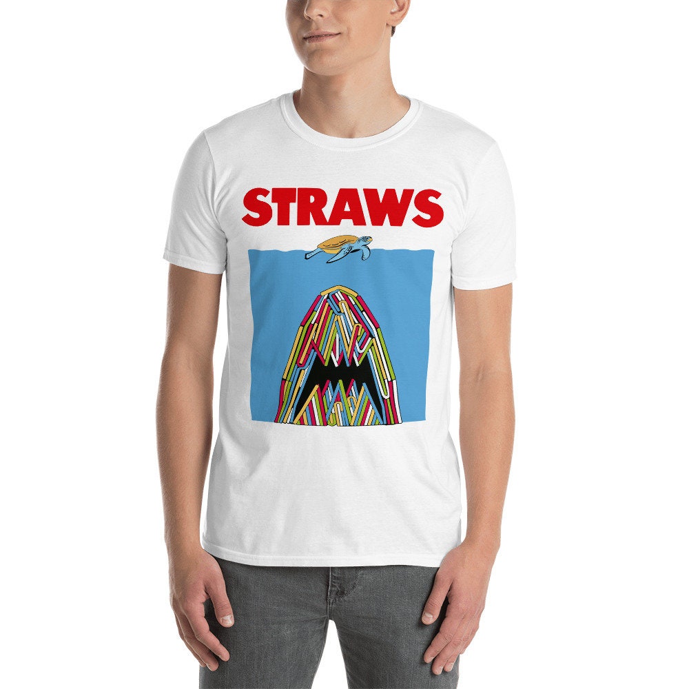 Straws Jaws Turtle Parody Shirt Save 