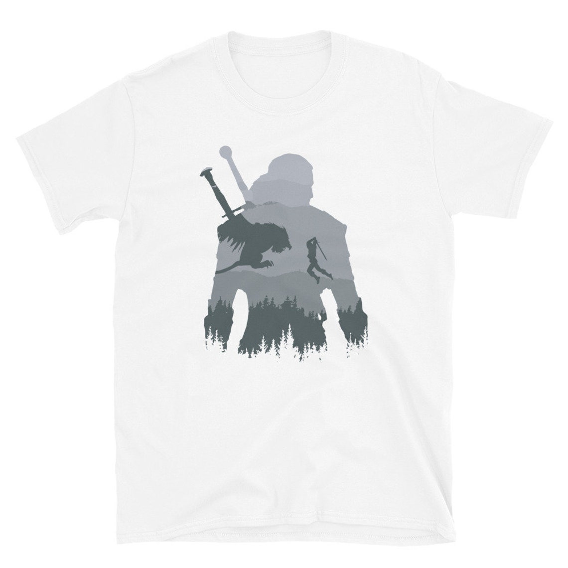 Witcher Geralt Dragon Fight Silhouette Shirt Witcher Vector | Etsy