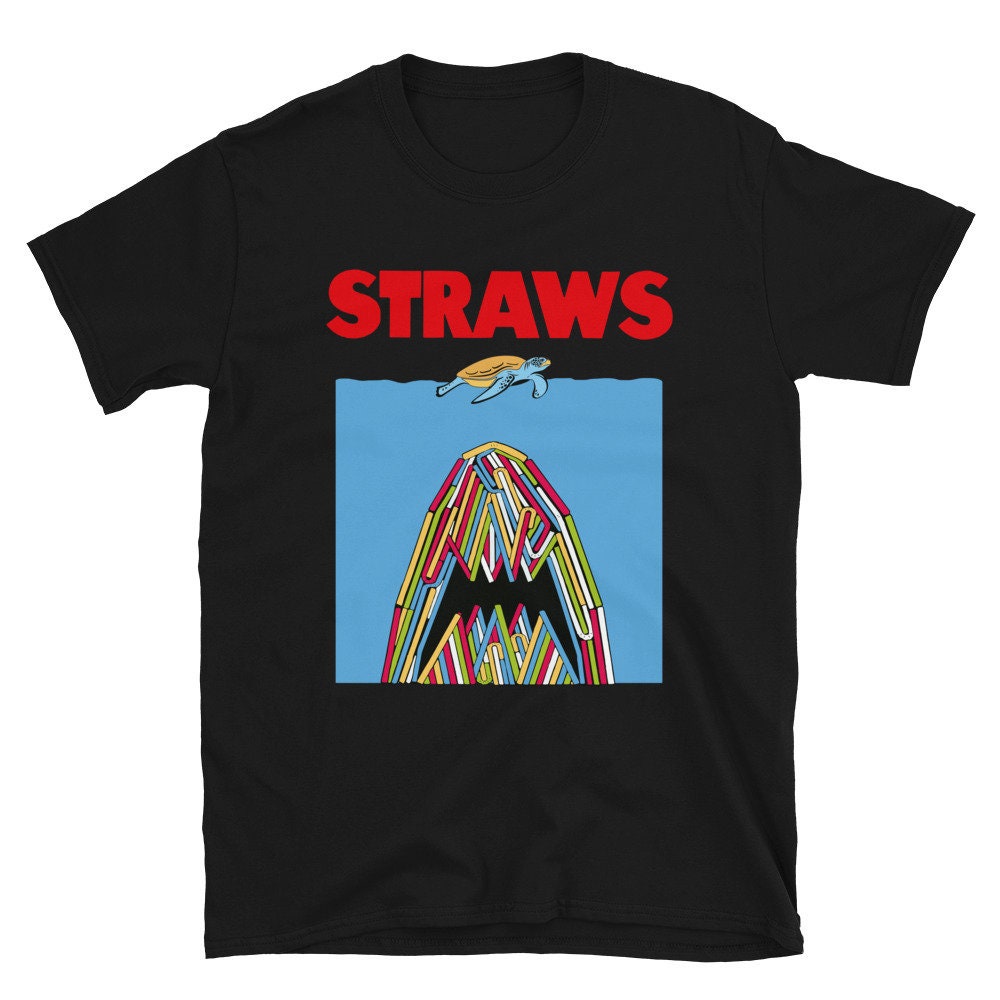 Straws Jaws Turtle Parody Shirt Save 