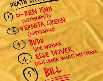 Death List Five Shirt - Beatrix Kiddo Revenge Hit List Tee