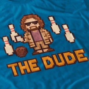 The Dude Pixel Art Shirt: 8-Bit Retro Movie Tee