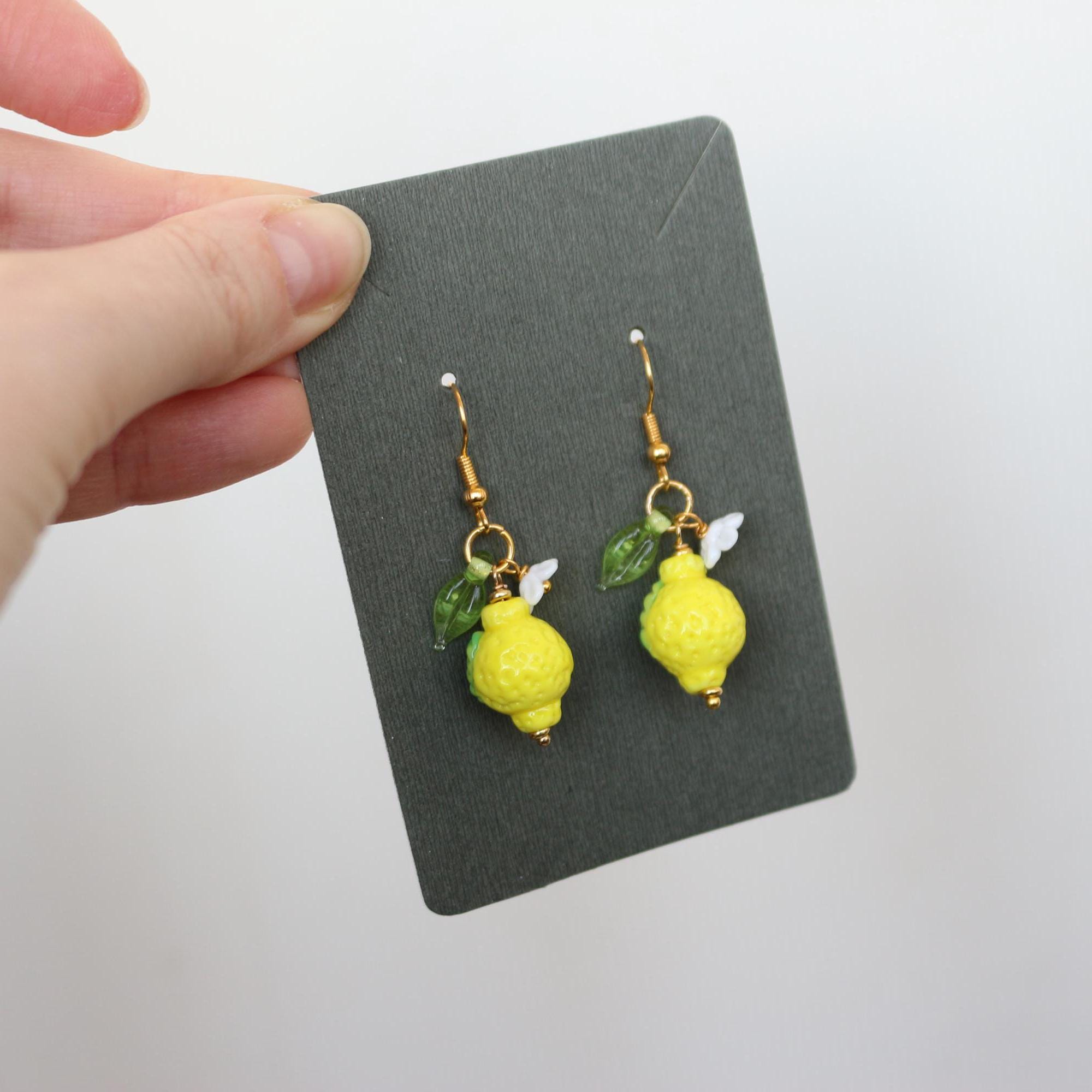 Frodete Orecchini Pendenti A Forma Di Limone - Gioielli Estivi A Frutto Per Ragazze, In Lega E Resina, Regalo Simpatico