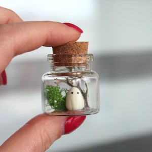 Pet Ghost in Bottle, Ghost in a Jar, Spooky Gift, Polymer Clay Ghost, Miniature Ghost, Cute Small Gift, Pet Glow in the Dark
