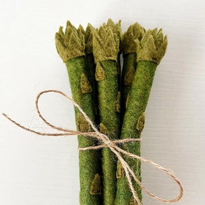 Felt Asparagus, Felt Play Food, Play Kitchen, Felt Food Set, Montessori Learning, Felt Vegetables, Play Garden, Handmade Toys