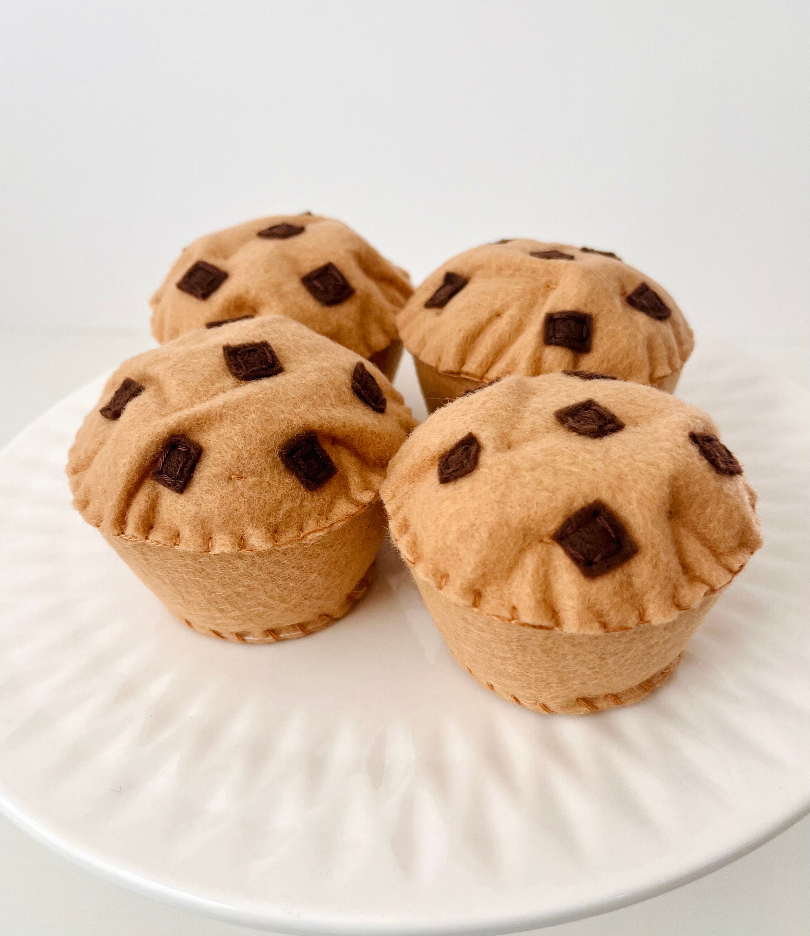 Felt Chocolate Chip Muffin, Play Muffins, Felt Food Set, Play Bakery ...
